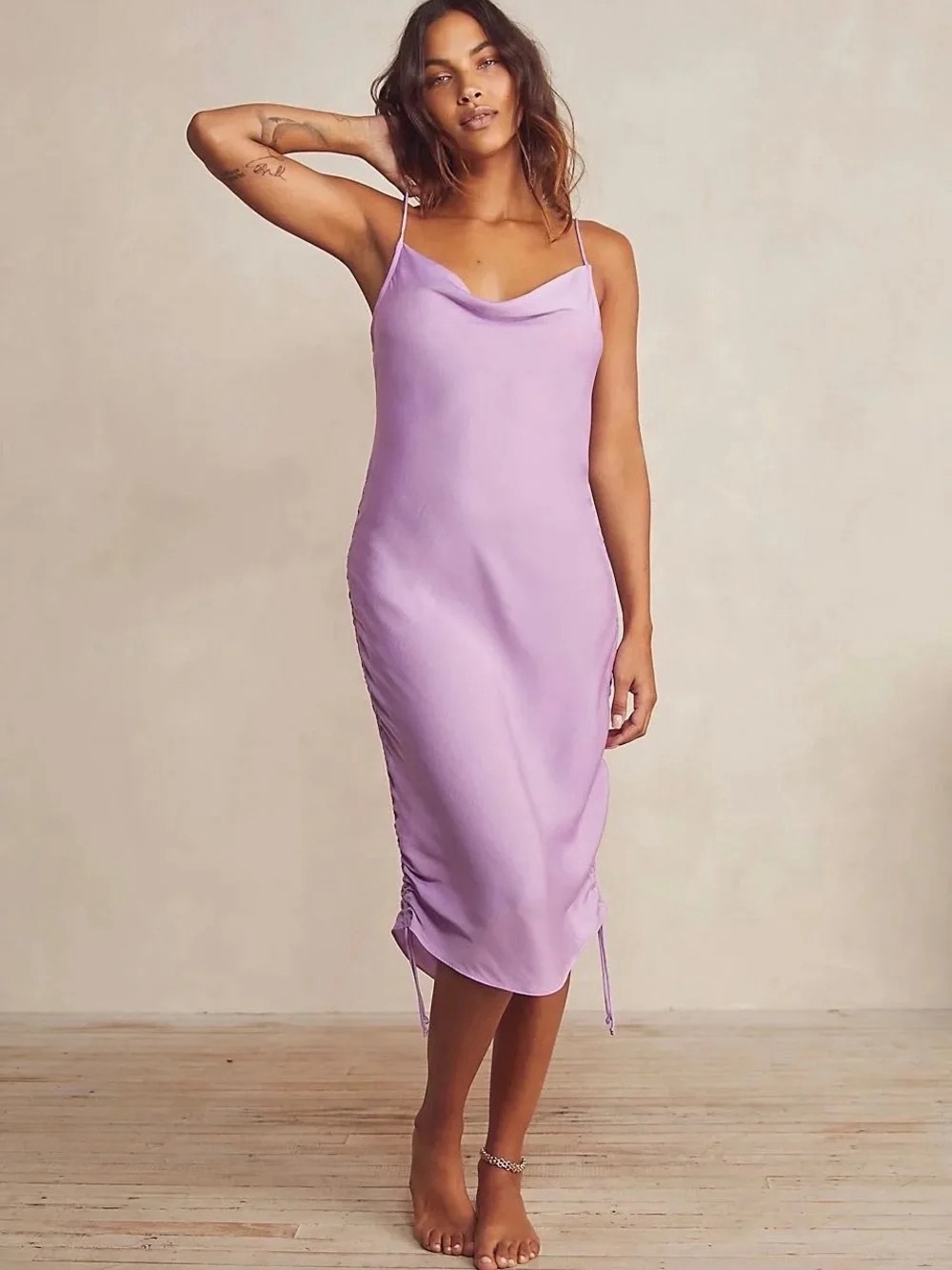 NWT Free People Intimately Day to Night Convertible Slip Dress Lilac Size Small